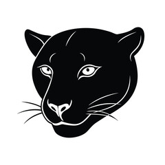 Majestic black silhouette of a jaguar head perfect for banners advertisements and logos