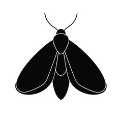 Elegant moth head silhouette design perfect for banners advertisements and logos