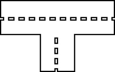 Road and highway in perspective icon. Road path with different bends. The road connects the cities road pieces in graphic style. Vector illustration isolated on transparent background