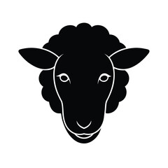 Black silhouette of a sheep head high resolution vector graphic for banners and advertisements
