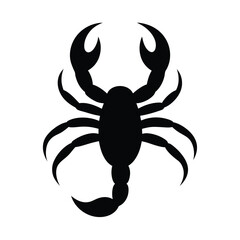 Detailed scorpion head silhouette design perfect for banners advertisements and logos featuring a clean crisp vector graphic