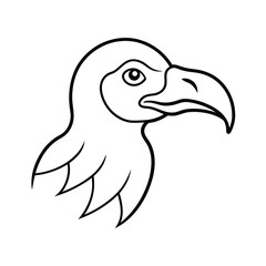 Powerful vulture head silhouette clean detailed vector graphic for banners logos and advertisements
