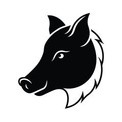 High resolution silhouette of a wild boar head perfect for banners advertisements and logos