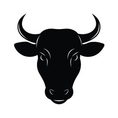 Black silhouette of a bull head high resolution vector graphic for banners and advertisements