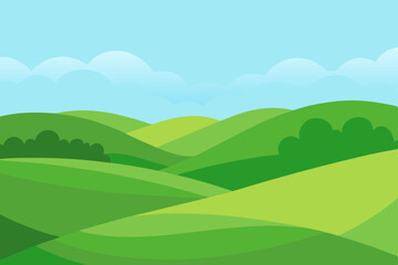 Obraz premium Serene Rolling Hills Landscape A Picturesque Summer Meadow Scene
