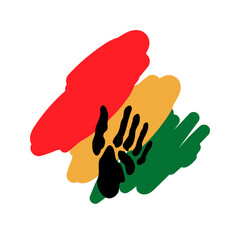 symbols and colors of juneteenth in doodle style in vector. Element for poster sticker design banner decoration prints postcards