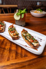 Bruschetta on a plate