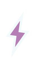 Bold geometric abstract icon sticker. Minimal shape and symbol of lightning. Modern element of brutalism, Y2K style, graphic aesthetic. Perfect for contemporary projects, branding, or design needs.