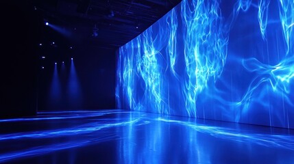 Blue projection wall