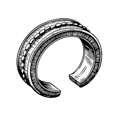 Vintage sketch of a decorative bracelet with detailed design  