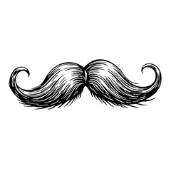 Vintage sketch of a stylized mustache design  