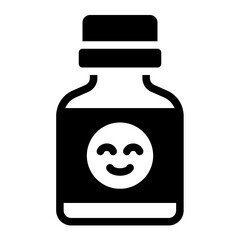 antidepressant bottle glyph icon for medication use