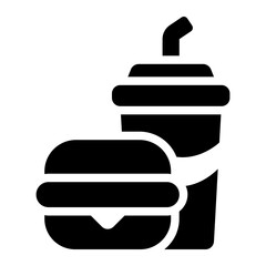 fast food glyph icon for junk food craving behavior