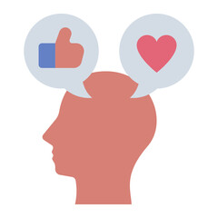 social media flat icon for behavioral digital addiction