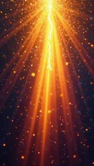 Abstract background, golden light rays converge, radiant energy , golden hour, ray