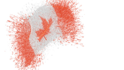 vector 3d flag with a splash of paint dots, explosion of colored dots