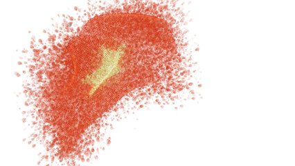 vector 3d flag with a splash of paint dots, explosion of colored dots