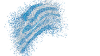 vector 3d flag with a splash of paint dots, explosion of colored dots