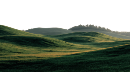 Breathtaking rolling hills landscape in serene nature captured at sunrise tranquil environment cut out png