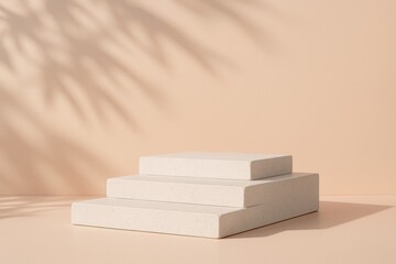 White Stone Slabs Stepped Product Podium Pastel Sunshade
