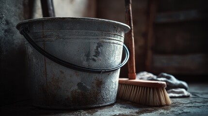 High-Quality Stock image of cleaning bucket.