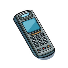 Vintage Mobile Phone Technology Vector Illustration for Nostalgia Designs