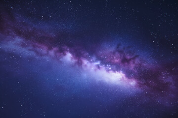 Fototapeta premium Majestic Purple Cosmic Nebula with Meteor Shower Effect Purple Cosmic Cloud Band Across Stardust Galaxy