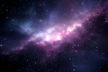 Fototapeta premium Majestic Purple Cosmic Nebula with Meteor Shower Effect Purple Cosmic Cloud Band Across Stardust Galaxy