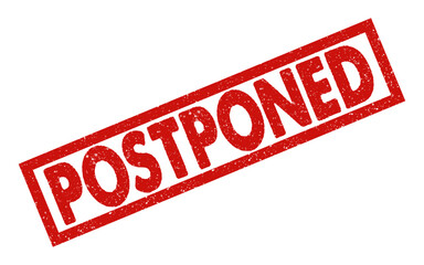 postponed red ink rubber stamp sign symbol seal badge dusty grunge effect delay lateness business unpaid unsattled absent payable loan postmark