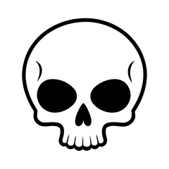 Smiling skull cartoon character friendly vector art for childrens books party invitations and light-hearted spooky content
