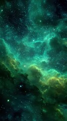 Fototapeta premium High-Quality Stock image of sky galaxy outer space nebula, thousand stars and green galaxy combination with various fractal ideas.