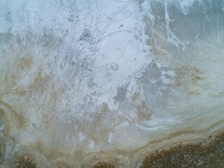 Soda lake lakebed in the Carrizo Plain National Monument, California, USA. The tracks show where people have walked across dried river bed,