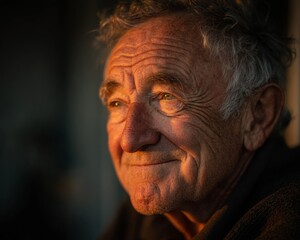 Portrait of a Thoughtful Elderly Man