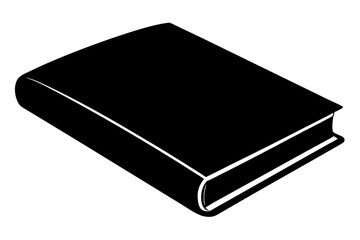 Closed Black Book Angled View Simple Graphic closed book