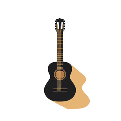 Obraz premium Professional Traditional Acoustic Guitar Music Vector Illustration with Shadow