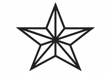 Fototapeta premium Monochrome Line Art Symmetrical Eight Pointed Star