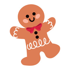 Smiling gingerbread cookie. Vector