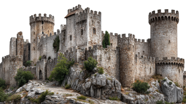 medieval castle in the mountains cut out png