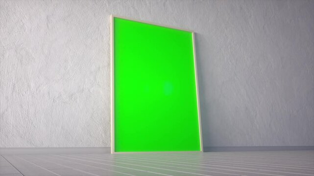 Empty Green Poster Mockup in Modern Interior for Design Presentation