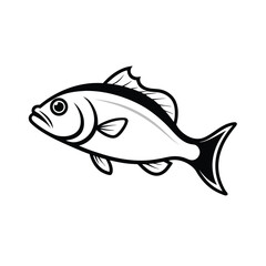 Largemouth bass with extended dorsal fin detailed vector illustration of a fish with emphasized features