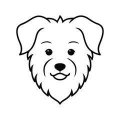 Sleek black silhouette of a maltese dog head perfect for banners advertisements and logos