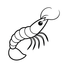 Cute stylized cartoon shrimp illustration fun seafood design element perfect for children s books menus or websites