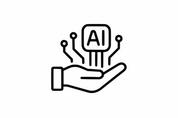 Fototapeta premium Artificial intelligence chip held in hand symbolizing technology and future innovation and development