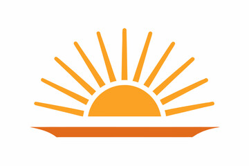 Minimalist Sunrise Logo Muted Orange and White simple