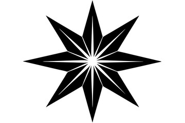 Obraz premium Monochrome Eight Pointed Geometric Star Graphic eight pointed star