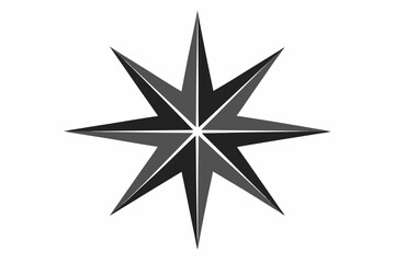 Monochrome Eight Pointed Geometric Star Graphic eight pointed star 3