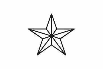 Obraz premium Monochrome Line Art Symmetrical Eight Pointed Star
