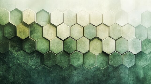 Green Hexagon Pattern Texture.