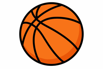 Vibrant Orange Cartoon Basketball Thick Black Lines 1