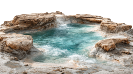 Relaxing hot spring experience natural pool nature scene remote location aerial serenity and wellness cut out png